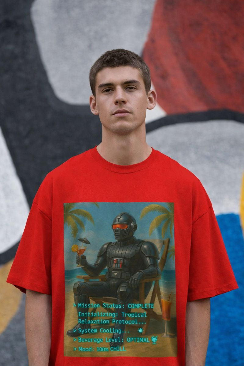 MENS OVERSIZED PRINTED T-SHIRT: Mission- Chill Mode