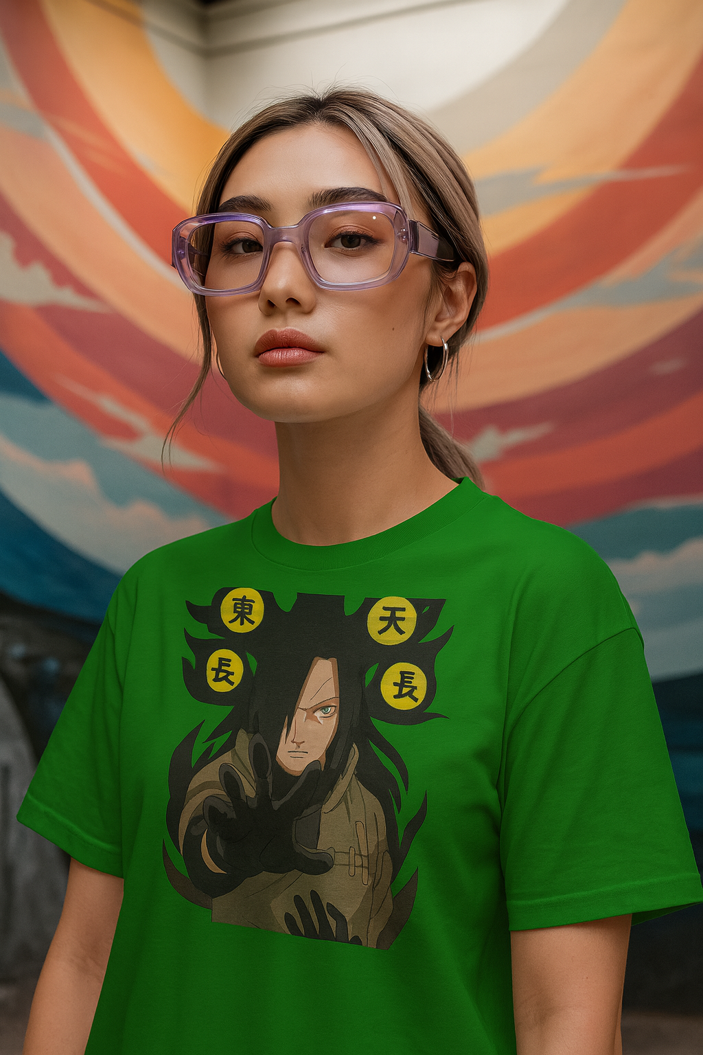 ANIME QUEENS REGULAR PRINTED T-SHIRT: Eastern Flame Warrior