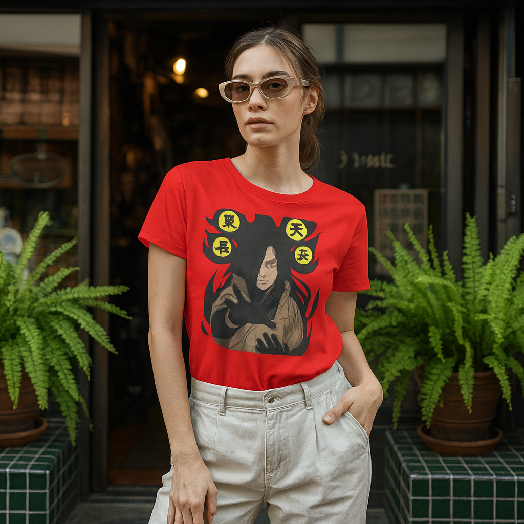 ANIME QUEENS REGULAR PRINTED T-SHIRT: Eastern Flame Warrior