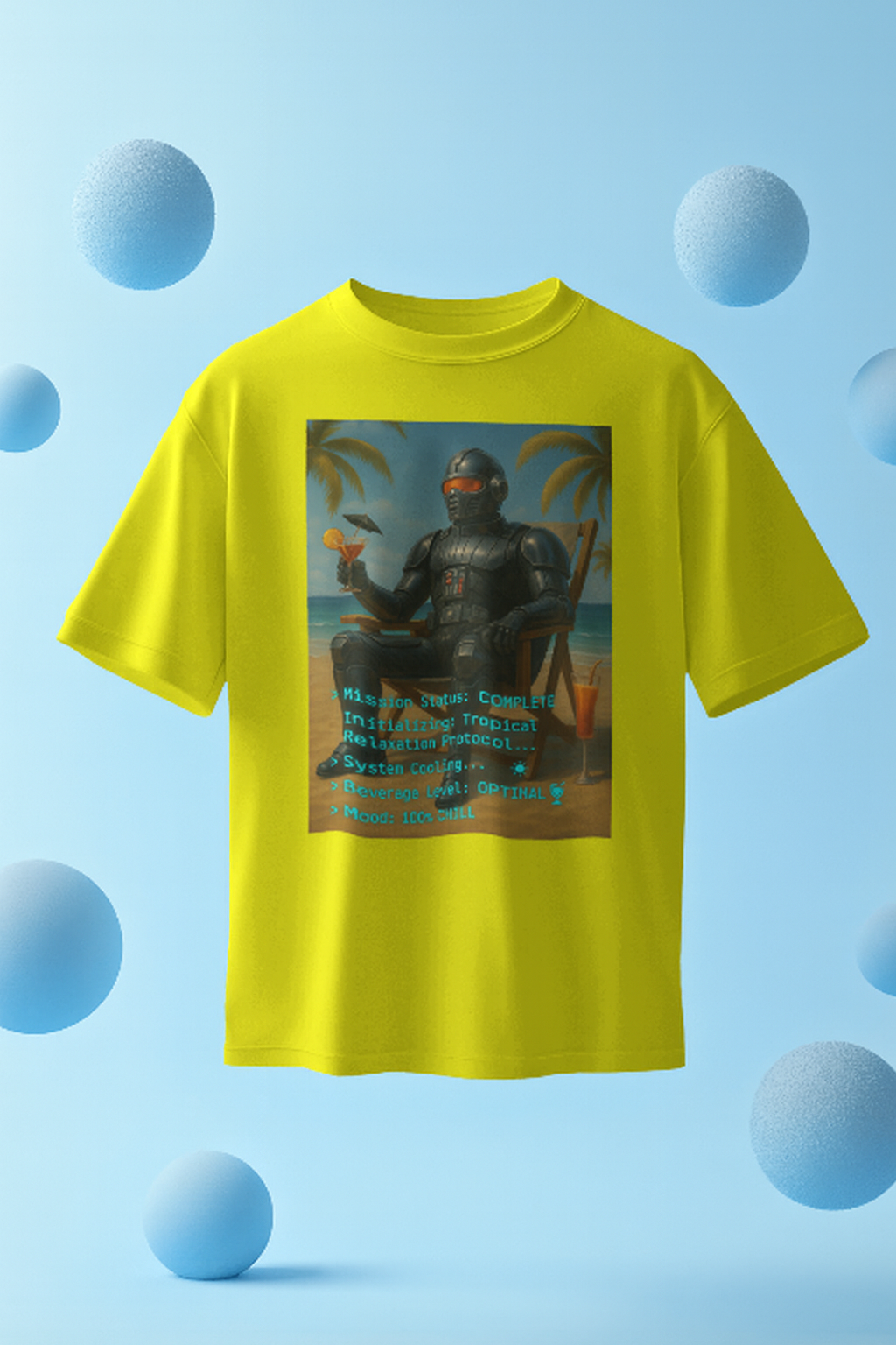 MENS OVERSIZED PRINTED T-SHIRT: Mission- Chill Mode