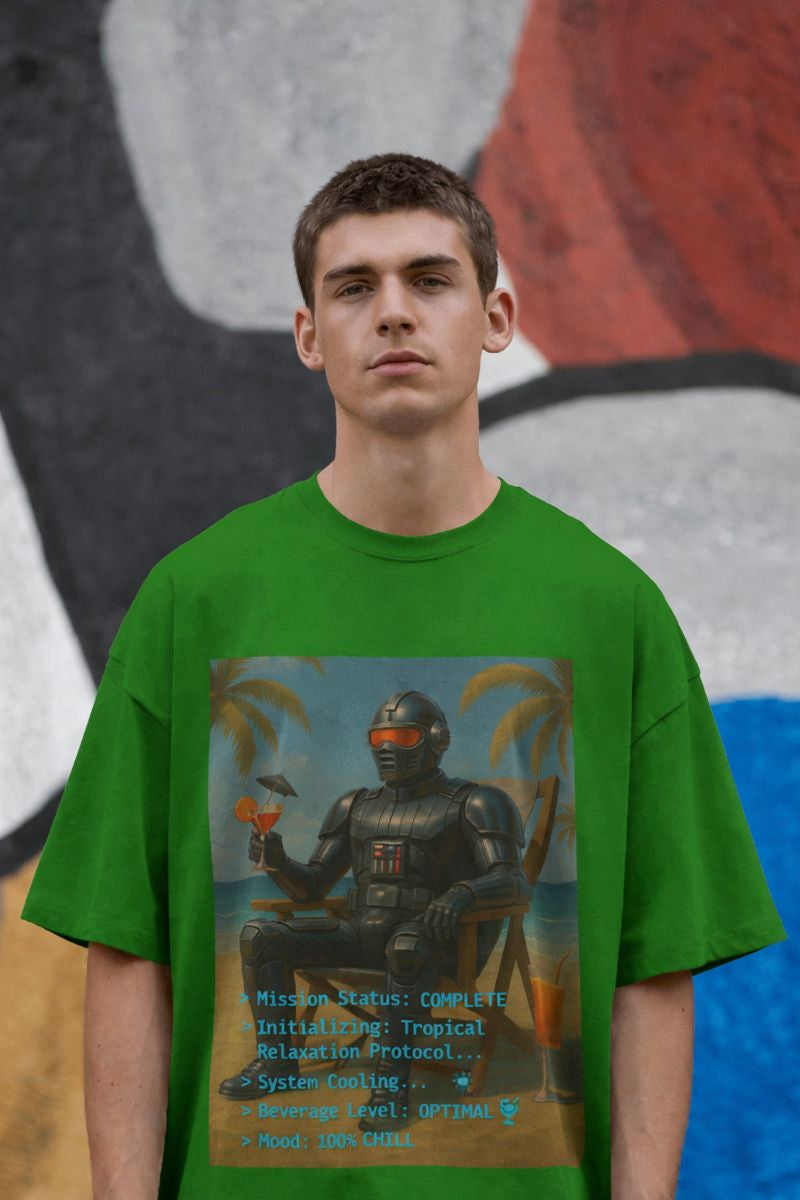 MENS OVERSIZED PRINTED T-SHIRT: Mission- Chill Mode