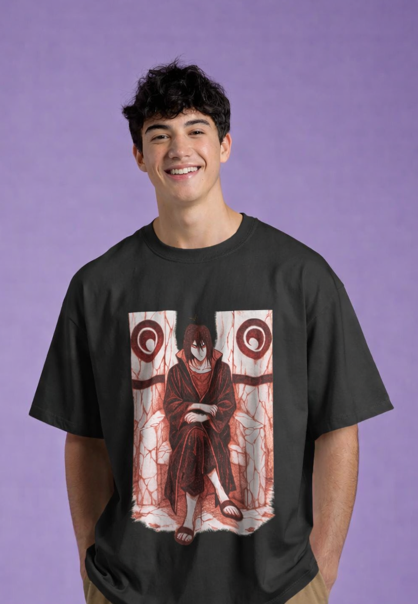 MENS OVERSIZED PRINTED T-SHIRT: Crimson Sovereign