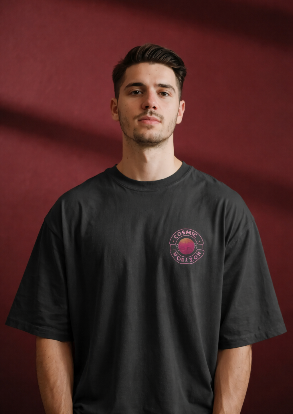MENS OVERSIZED PRINTED T-SHIRT: Cosmic Horizon