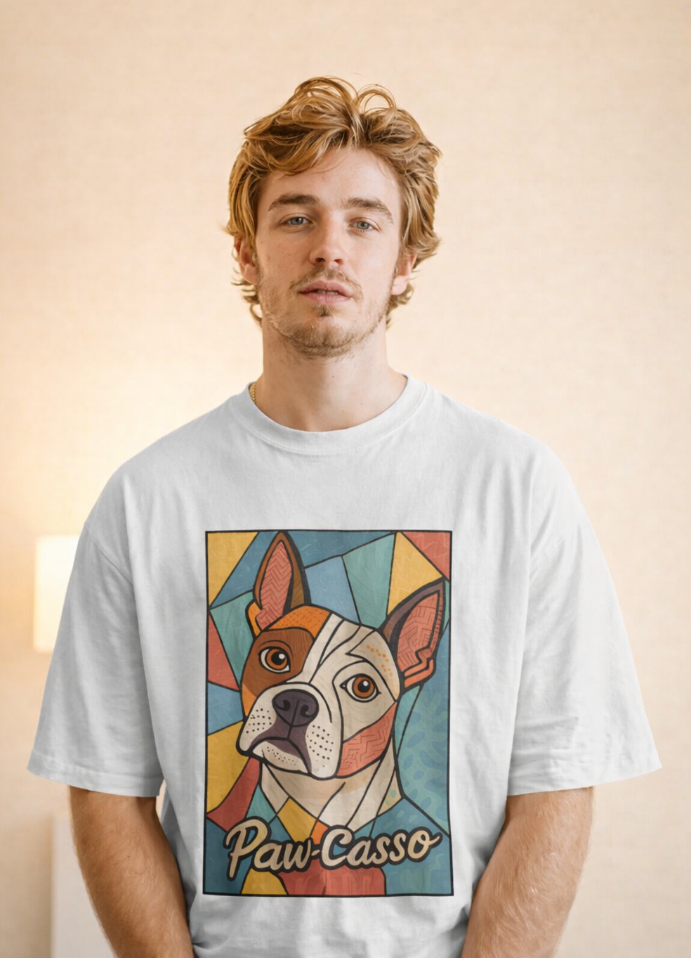 MENS OVERSIZED PRINTED T-SHIRT: Paw-Casso