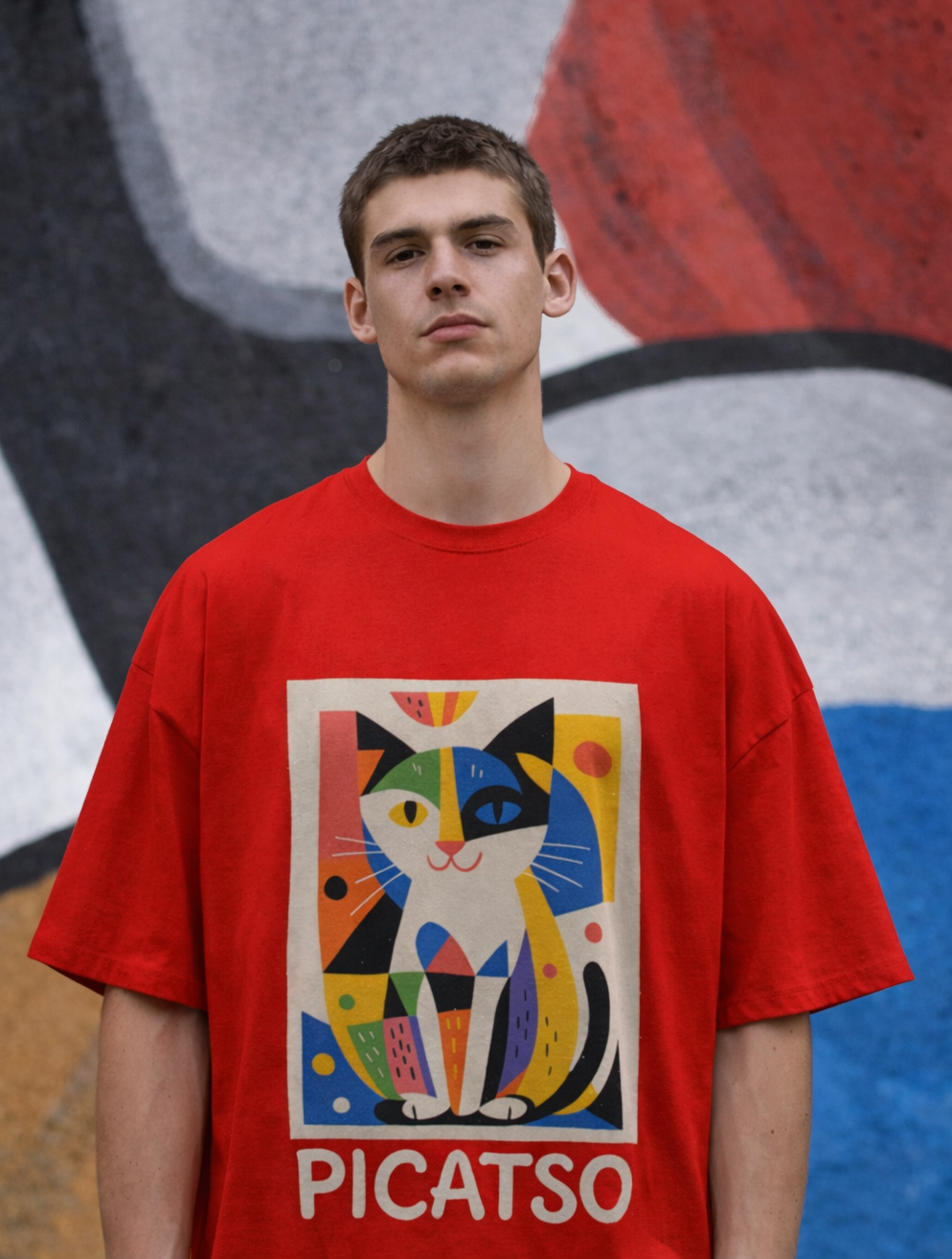 MENS OVERSIZED PRINTED T-SHIRT: Picatso