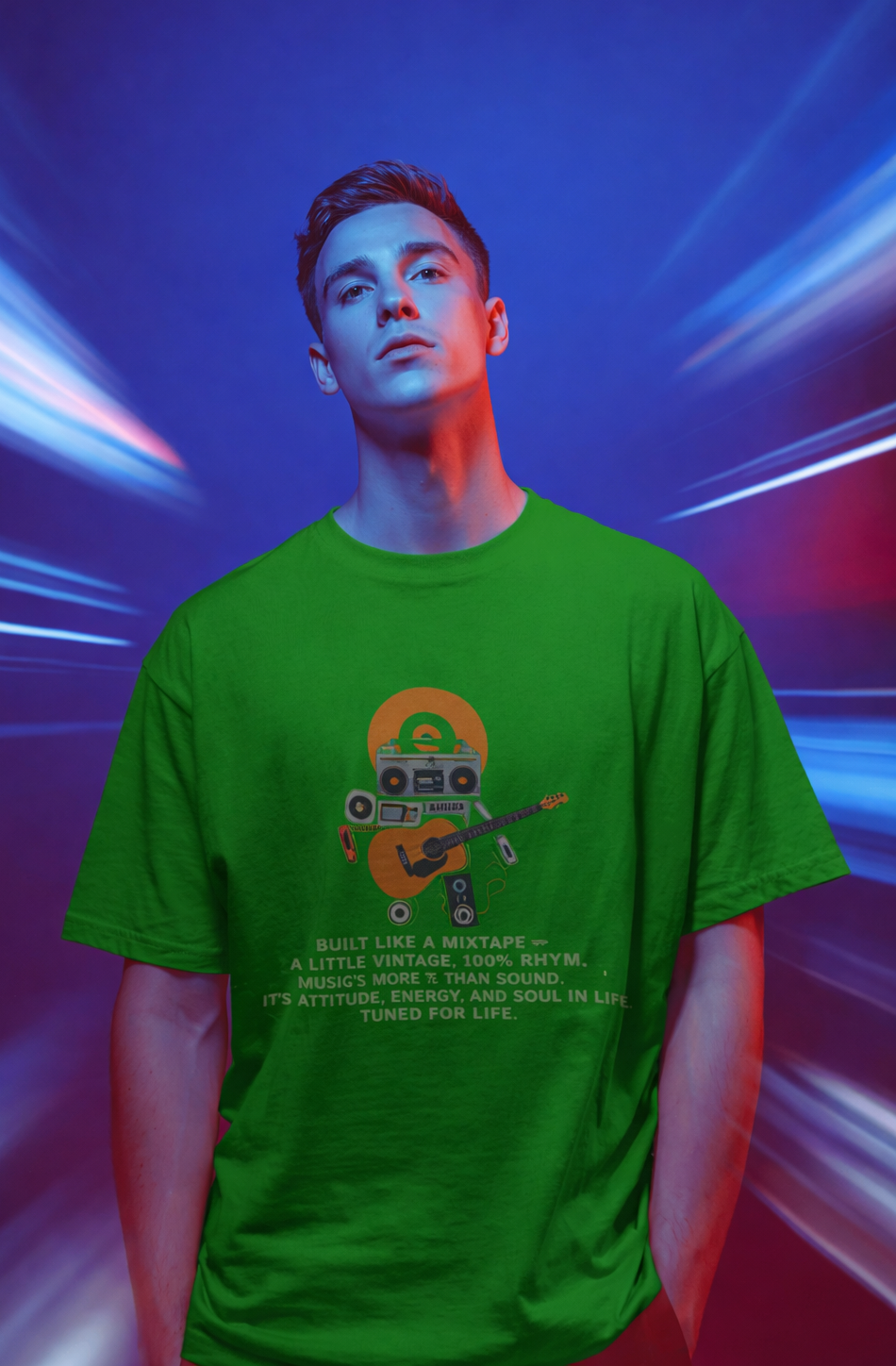 MENS REGULAR PRINTED T-SHIRT: Built Like a Mixtape