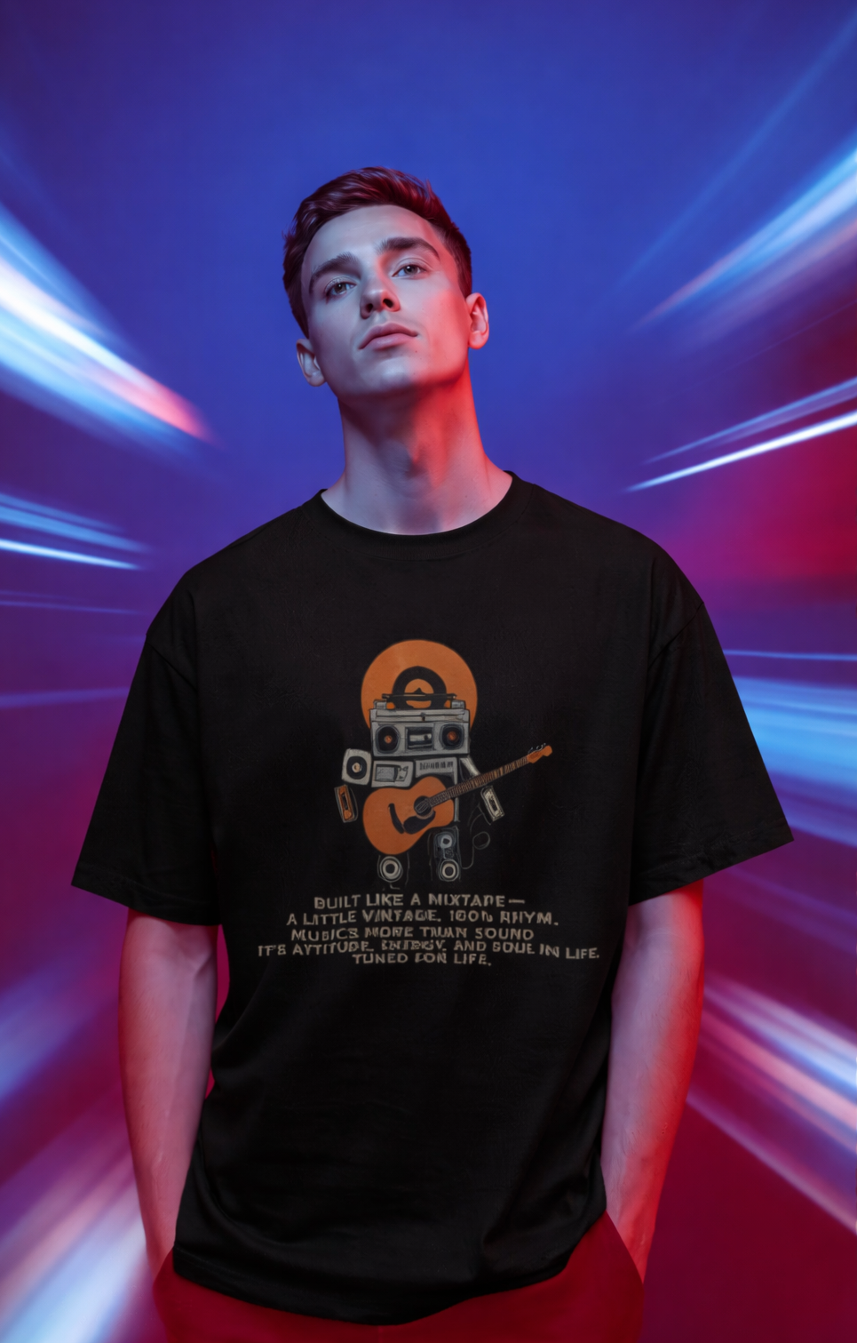 MENS REGULAR PRINTED T-SHIRT: Built Like a Mixtape