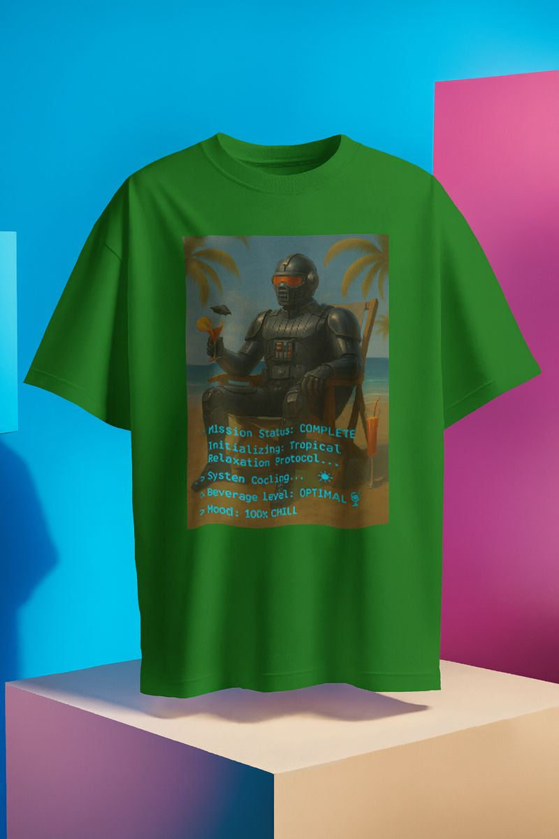 MENS OVERSIZED PRINTED T-SHIRT: Mission- Chill Mode